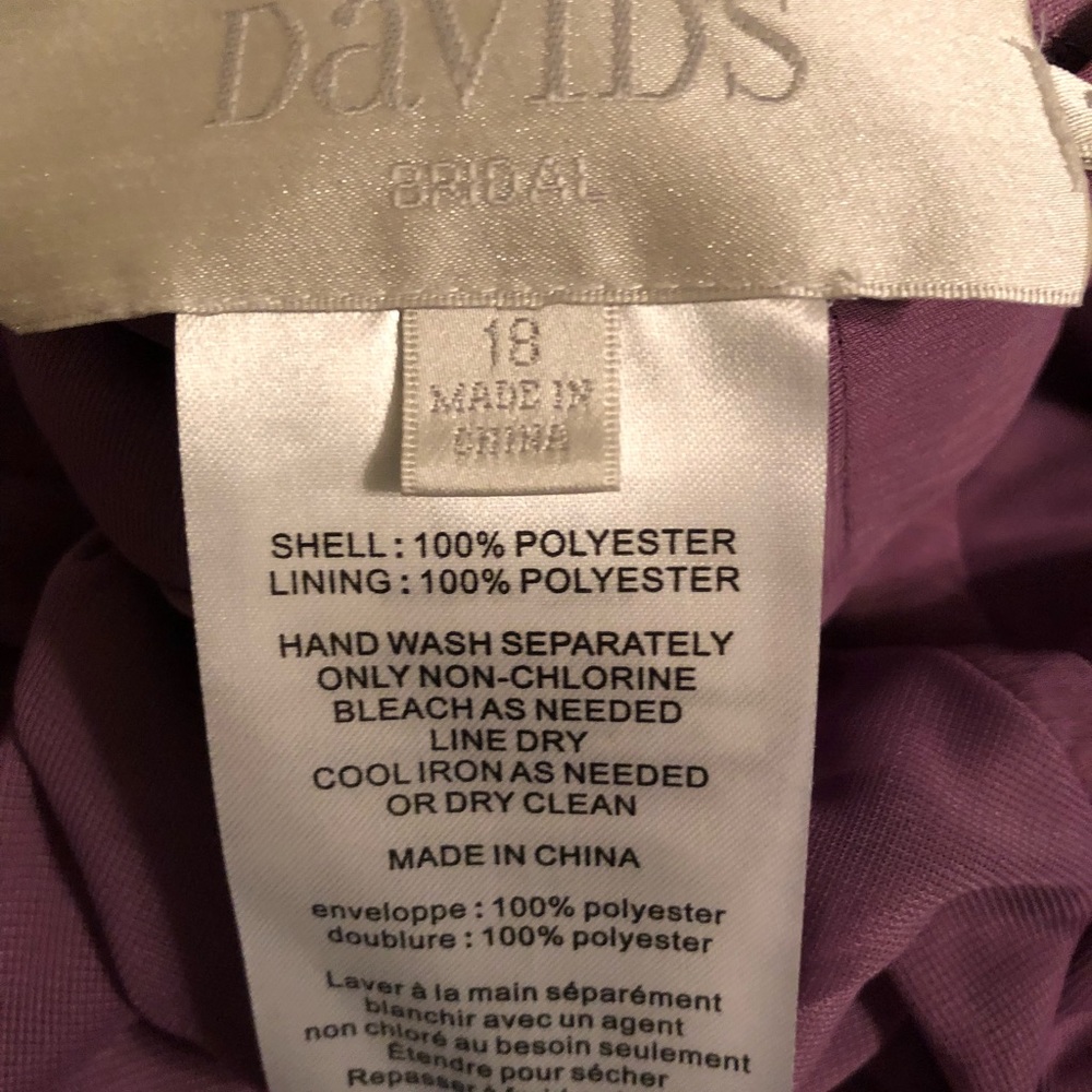 Wisteria David’s Bridal Bridesmaid Dress